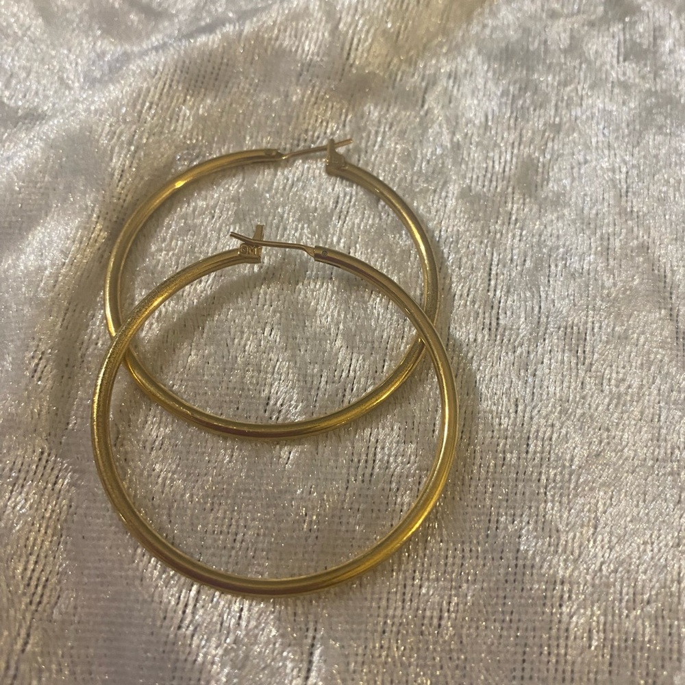 Monet Vintage Gold-tone Hoop Earrings - Picture 3 of 7